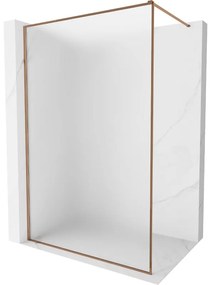 Mexen Kioto-XF, sprchová zástena s rámom 140 x 202 cm, 10mm sklo námraza, profil ružové zlato, 800-140-104-60-30-X