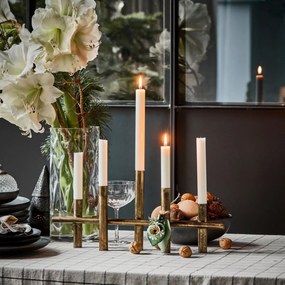 House Doctor Kovový svietnik Maxi Antique Brass 45 cm