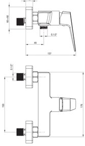 Deante BQL_040M - Sprchová batéria BLUR lesklý chróm