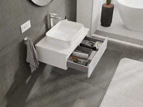 Mexen Rivel, kúpeľňová skrinka pod umývadlo 70 cm, 1 zásuvka, drážkovaná, biela matná, 91A20-07023-1-BF01