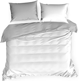Bielo sivé obojstranné posteľné obliečky z bavlneného saténu