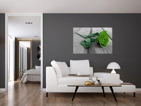 Obraz - Zelená ruža (90x60 cm)