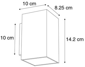 Sada 2 moderných nástenných svietidiel čiernych štvorcových 2-žiarovkových - Sandy