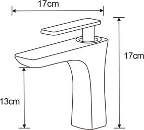 Mexen Indus umývadlová batéria, biela-zlatá, 744600-25