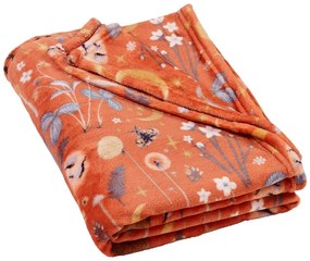 Oranžová deka z mikroplyšu 130x170 cm Enchanted Twilight Animals – Catherine Lansfield