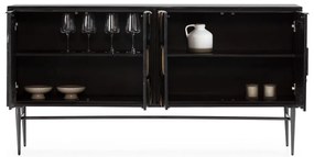 Čierna komoda z mangového dreva 175x90x40 cm Navya – MOME