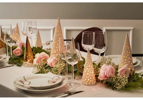 Biely vianočný svietnik z kostného porcelánu Kähler Design Nobili, výška 30 cm