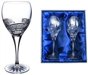 Onte Crystal Bohemia Crystal ručne brúsené poháre na červené víno Kométa 340 ml 2KS