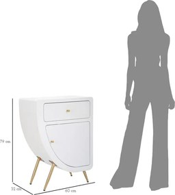 Nočný stolík Venus 60 cm biely/zlatý