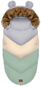 Dekorstudio Detský fusak s kožušinou Teddy PRO-V Pastelovo zelený