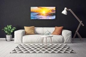 Obraz Canvas Západ slnka more pobrežie 120x60 cm