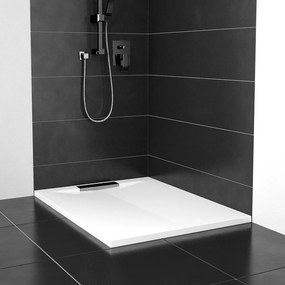 Roth Obdĺžniková sprchová vanička z liateho mramoru PRESTOL ROTH-Variant: rozmery: 120x90 cm, kryt sifónu: leštená nerez - (PRESTOL 1200x900 - 800030…