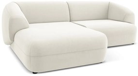 Biela zamatová rohová pohovka (ľavý roh) Moana – Makamii