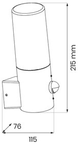 Vonkajšie nástenné svietidlo HARLEM 1xE27/60W/230V IP44 čierne so senzorom
