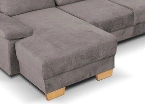 Sedacia súprava Chivas, tvar pravej U, kamenná hnedo-šedá látka