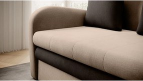 Svetlohnedá zamatová rozkladacia pohovka 130 cm Ario – ELTAP