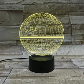 3Dmix 3DL-BSC036 – 3D LED nočná lampa - Hviezda smrti (Star Wars)