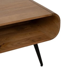 Konferenčný stolík z masívu mindi v prírodnej farbe 60x120 cm Mahón – Ixia