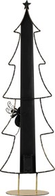 Adventní kalendář kovový Vánoční strom LED červená a zlatá – 23*12*78,5 cm