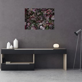 Sklenený obraz - Kvetinový múr (70x50 cm)