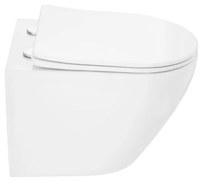 Gamma Mut-303, závesná WC misa Tornado/Rimless 490x360x345 mm + SLIM toaletné sedadlo, biela lesklá, GMA-MUT-303