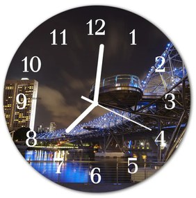 Nástenné sklenené hodiny Nočné fi 30 cm