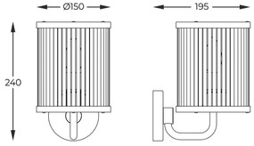 Zuma Line W0528-01F-V6AC - Nástenná lampa SERGIO 1xE14/60W/230V zlatá