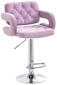 LuxuryForm DESIGN Barová stolička ADRIA VELUR na striebornom tanieri - levanduľa