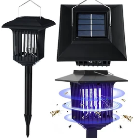 Bluegarden Bluegarden, LED solárna lampa proti hmyzu 15x15x27 cm J-22, čierna, OGR-02107