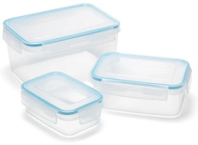 Súprava 3 dóz s vrchnákom na jedlo Addis Clip And Close Rectangular