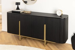 Komoda GATSBY 160cm retro štýl mango čierna zlatá ručne vyrobená