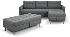 Furniture Sobczak Rohová sedacia súprava Pires s taburetom