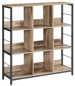 Regál Vasagle Barmy 100 cm světle hnědý/černý