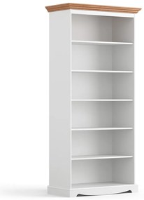 PROXIMA.store - Rustikálna drevená knižnica - BELLUNO ELEGANTE FARBA: biela - dub