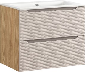 Comad Kúpeľňová skrinka s keramickým umývadlom Ocean Beige 70 cm - béžová