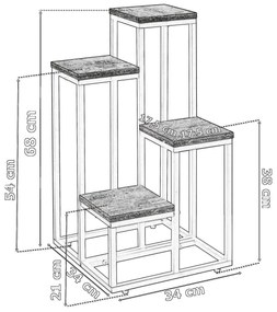 Květinový stojan Mogren bílý/dub craft