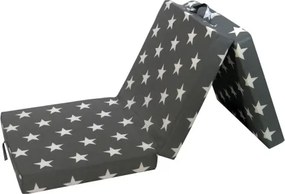 Skladací matrac Samba, sivý so vzorom hviezd%