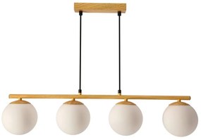 Závesné svietidlo so skleneným tienidlom v bielo-prírodnej farbe Carrine – Candellux Lighting