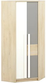 Rohová skriňa 01 Drop Buk Fjord/Biely/Šedá Platina