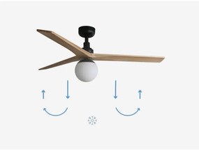 FARO 34283-11L - Stropný ventilátor KLIM M 1xE27/15W/230V borovica/čierna + DO