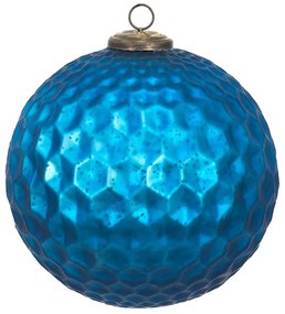 Modrá vianočná sklenená guľa XL - Ø 25*25 cm