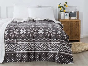 XPOSE® Mikroplyšová deka TORM s baránkom - sivá 140x200 cm