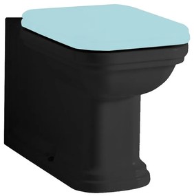 Kerasan Kerasan, WALDORF WC kombi misa 40x68cm, spodný/zadný odpad, čierna matná, 411731