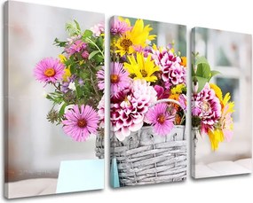 Obraz na stenu 3 dielny KVETY KV030E30 - 120x80 cm
