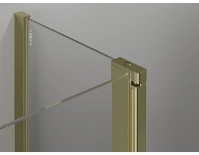 Mexen Mist L, štvrťkruhový sprchový kút s 2-krídlovými dverami, 90 x 90 cm, 8mm číre sklo, zlatý lesklý profil, 8A32L-090-090-50-00