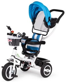 Trojkolka, kočík modrej farby Ecotoys