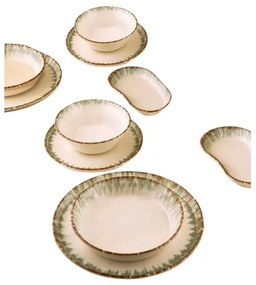 27-dielna jedálenská súprava, béžovo-hnedá, porcelán