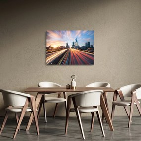 Sklenený obraz - Cesta veľkomesta (70x50 cm)