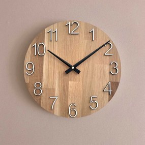 Elegantné nástenné hodiny z masívneho dubu I SENTOP MAS016-OSMO-3071-heads-black