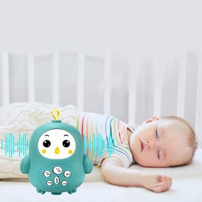 LEAN Toys Kolotoč do detskej postieľky s diaľkovým ovládaním uspávanky zvuky modrý